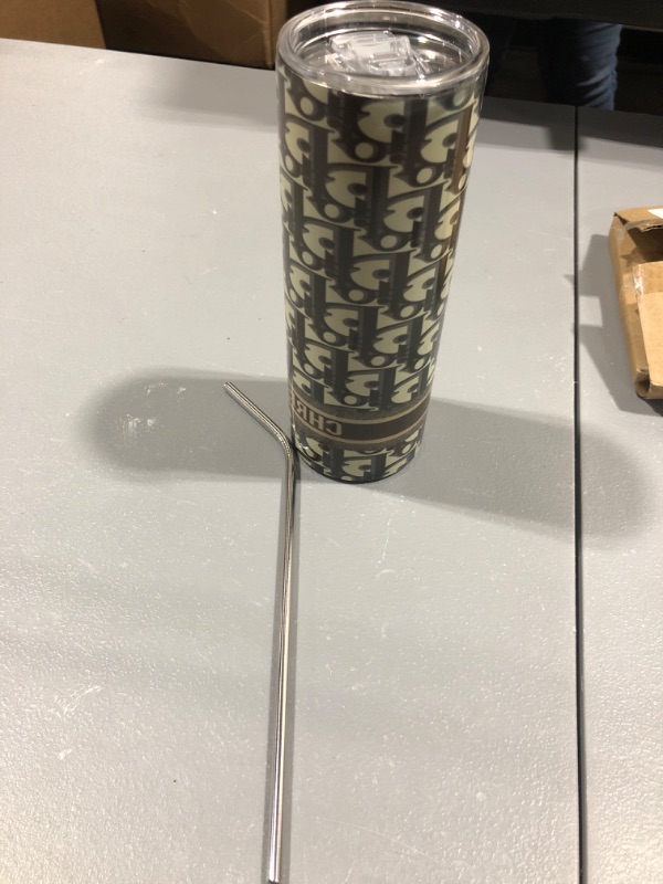 Photo 1 of 20 Oz Skinny Tumbler with metal straw