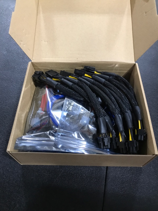 Photo 2 of 12 Pieces PCI-e Riser Express Cable Set 1X to 16X GPU Riser Adapter Extension Cable USB 3.0 and VGA 8 Pin Female to Dual 8 Pin Male Splitter Braided Sleeved Cable for Mining Powered Riser Adapter Card