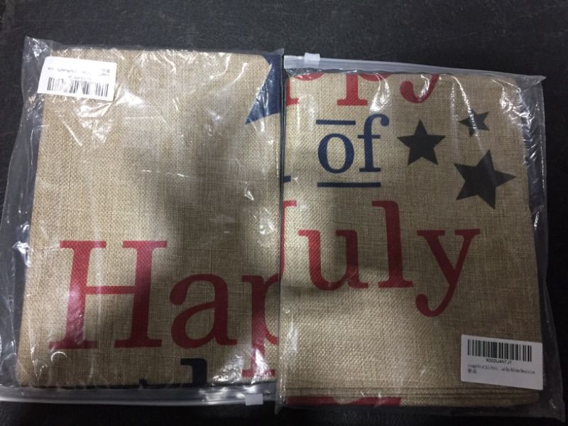 Photo 2 of 2 pack tiosggd 4th of July Table Runner 13 x 72 Inches Long Burlap Linen Tablecloth American Stars Independence Day Memorial Day Patriotic Veterans Day Decorations
