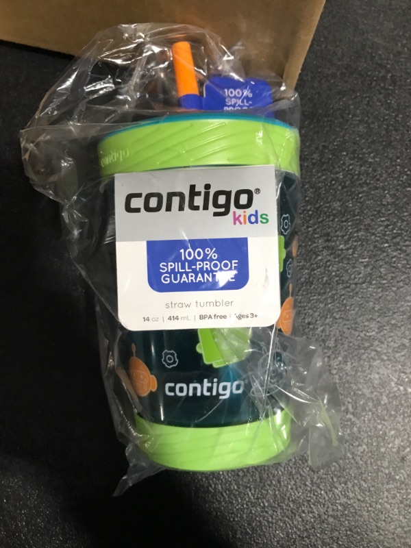 Photo 1 of Contigo Kids Spill-Proof Stainless Steel 12oz Tumbler with Straw and Thermalock Lid
