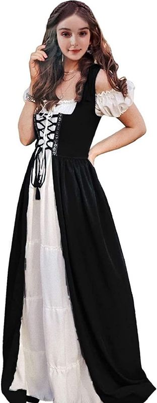 Photo 1 of Abaowedding renaissance dress women medieval dress halloween costume for women,Black 2XL/3XL