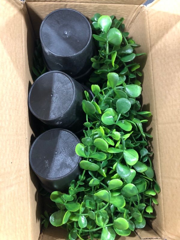 Photo 1 of 3 Pack Artificial Hanging Plant Decor, Fake Eucalyptus Leaves Ivy Plant Potted Faux Greenery Vines for Home Wall Indoor Outdoor Kitchen Patio Garden Office Party Wedding Green DIY Decorations,Set of 3