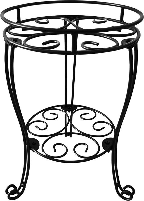 Photo 1 of 18.9inch Tall Plant Stand for Flower Pot Heavy Duty Potted Holder Indoor Outdoor Metal Rustproof Iron Garden Container Round Supports Rack for Planter