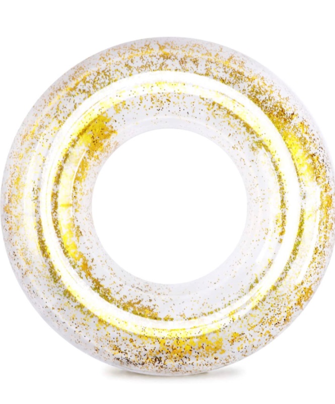 Photo 1 of 4.3 out of 5 stars546 Reviews
Polita Inner Tubes for Pool Adult, Swimming Tube with Confetti Glitter, Summer Pool Transparent Inflatable Tubes for Adults Kids (Gold