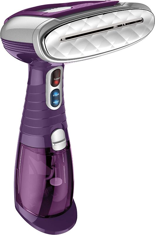 Photo 1 of Conair Hand Held Fabric Steamer, Turbo Extreme Steam Fabric Steamer for Clothes, Plum
