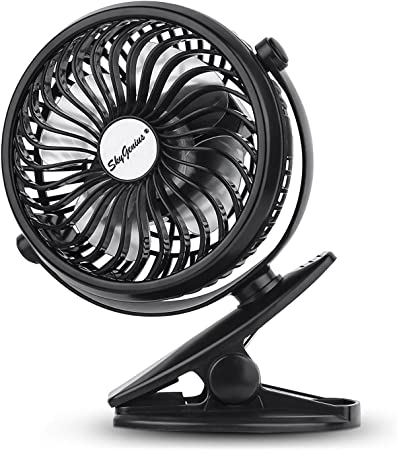 Photo 2 of SkyGenius Battery Operated Clip on Mini Desk Fan, Black