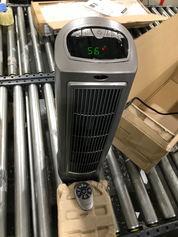 Photo 2 of Lasko Oscillating Digital Ceramic Tower Heater for Home with Adjustable Thermostat, Timer and Remote Control, 23 Inches, 1500W, Silver