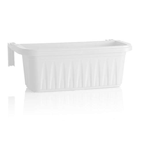 Photo 1 of 24" Adjustable Railing Planter, White