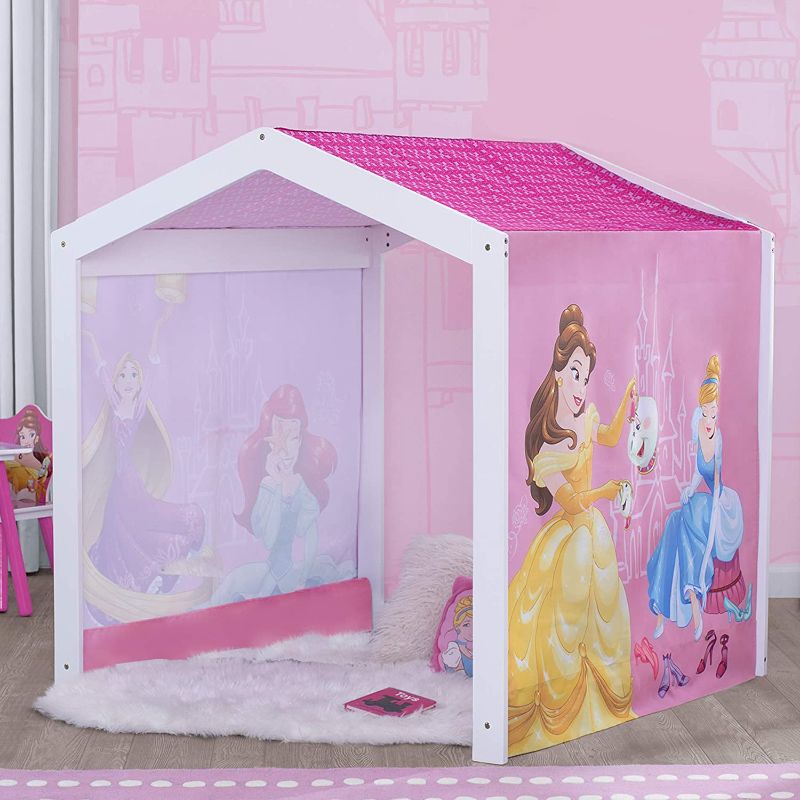 Photo 1 of Disney Princess Indoor Playhouse with Fabric Tent for Boys and Girls by Delta Children - Greenguard Gold Certified, Great Sleep or Play Area for Kids - Fits Toddler Bed