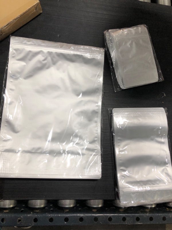 Photo 2 of 100 Pack Mylar Bags  9 Mil 10"x14" 6"x9" 4.3"x6.3" - Resealable Bags