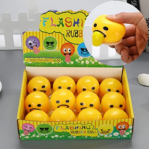 Photo 1 of 12 Pieces Vomiting Puking Egg Yolk Stress Ball, Fidget Toy for Kids, Sucking and Vomit Lazy Cute Yellow Stress Relief Slime Vent Mini Game
