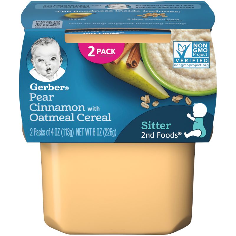 Photo 1 of Gerber Baby Food Pear Cinnamon Oatmeal Cereal - 4.0 Oz X PACK OF 16
BB 30 APRIL 2023