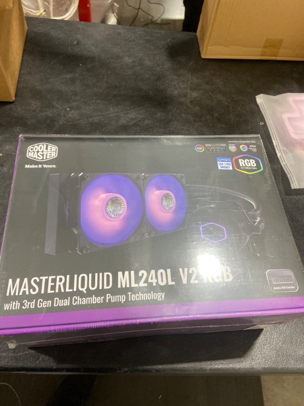 Photo 2 of Cooler Master MasterLiquid ML240L V2 RGB RGB Cooling Fan/Radiator/Water Block
SEALED 