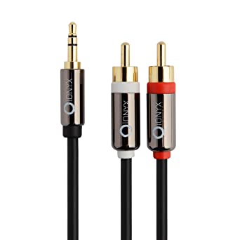 Photo 1 of Onyx 3.5mm to RCA Stereo Audio Cable with Gold Plated Connectors (6-Feet)
