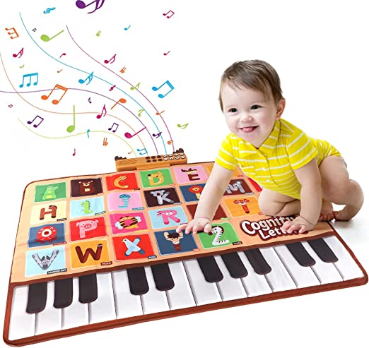 Photo 1 of Bluejay Baby Piano Mat Toys, Record Playback Musical Keyboard Mat Learning Toys with 26 Letters, Adjustable Volume Electronic Music Animal Touch Play Mat Toddler Toys Gifts for Boys and Girls
