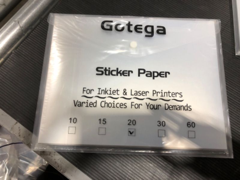 Photo 2 of Gotega Holographic Printable Vinyl Sticker Paper, 20 Sheets for Inkjet and Laser Printer, Waterproof, 8.5 x 11 Inches, Matte Silver
