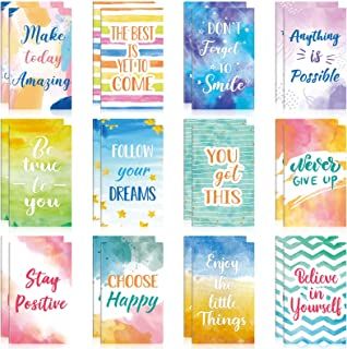 Photo 1 of 24 Pieces Inspirational Notepads Mini Motivational Quotes Notebook Small Colorful Pocket Journal Notepad Soft Cover Inspiring Notebook for School Office Home Travel Present Supplies 12 Styles