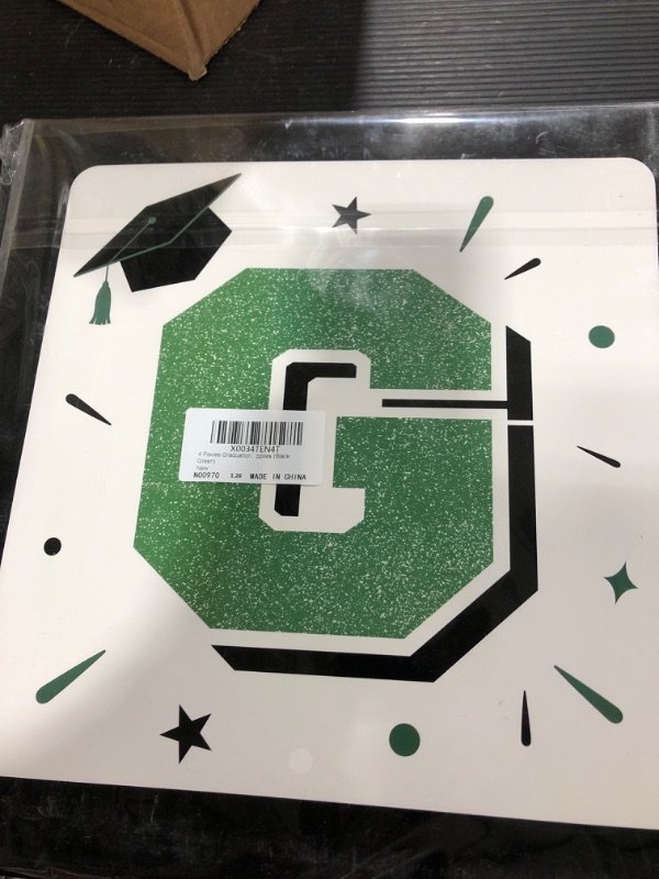 Photo 1 of 4 pc Graduation Supplies - Black/Green