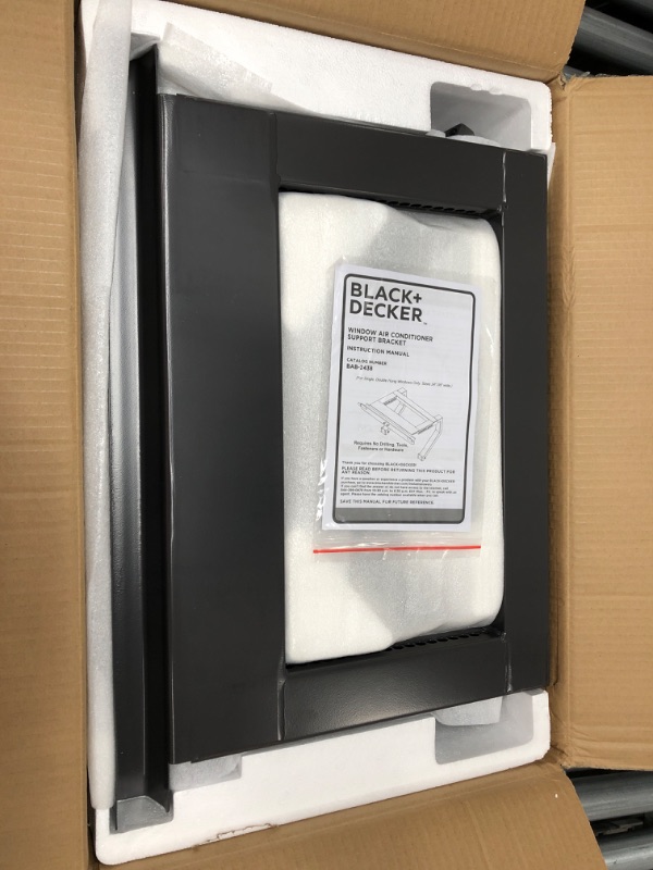 Photo 2 of BLACK + DECKER BAB-2438 Window Air Conditioner Support Bracket, 7.1 x 25.8 x 16.7 inches, Grey