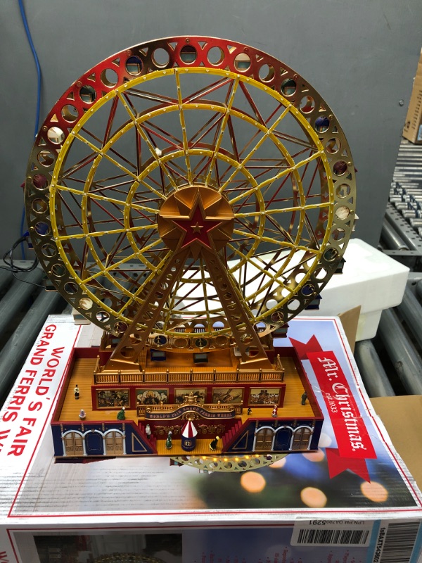 Photo 2 of Mr. Christmas World's Fair Grand Ferris Wheel Musical Animated Indoor Christmas Decoration, 15 Inch, Gold Gold 15 Inch