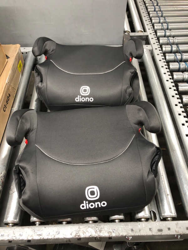 Photo 2 of Diono Solana 2022, No Latch, Pack of 2 Backless Booster Car Seats, Lightweight, Machine Washable Covers, Cup Holders, Charcoal Gray NEW! 2-Pack Charcoal Gray