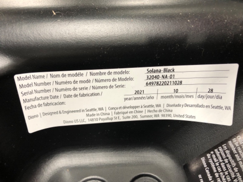 Photo 4 of Diono Solana 2022, No Latch, Pack of 2 Backless Booster Car Seats, Lightweight, Machine Washable Covers, Cup Holders, Charcoal Gray NEW! 2-Pack Charcoal Gray