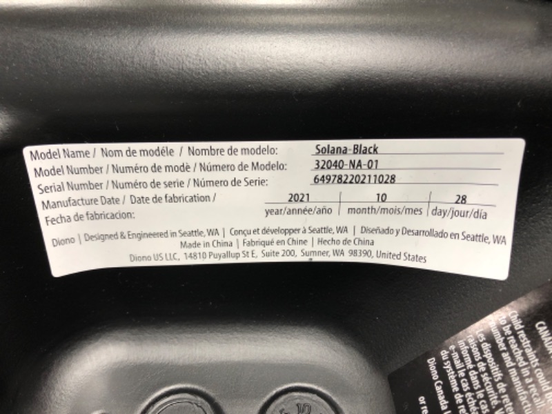 Photo 5 of Diono Solana 2022, No Latch, Pack of 2 Backless Booster Car Seats, Lightweight, Machine Washable Covers, Cup Holders, Charcoal Gray NEW! 2-Pack Charcoal Gray