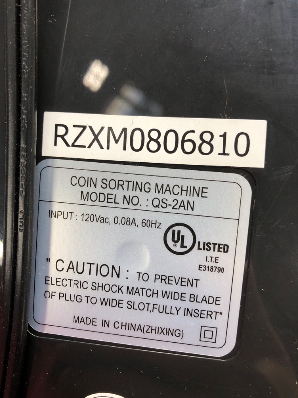 Photo 2 of Royal Sovereign Electric Coin Sorter, Patented Anti-Jam Technology, 1 Row of Coin Counting (QS-2AN)