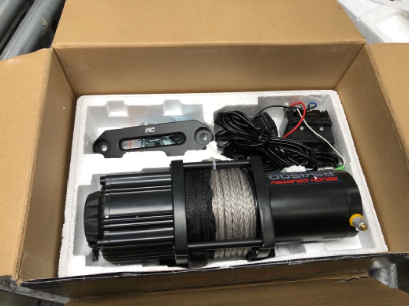 Photo 1 of Rough Country 4,500LB UTV Electric Winch | 1.4HP | Synthetic Rope - RS4500S