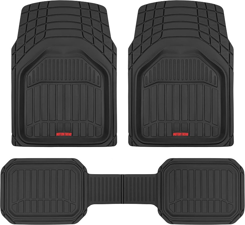 Photo 1 of Motor Trend 943-BK FlexTough Defender Car Floor Mats -Next Generation Deep Dish Heavy Duty Contour Liners for Car SUV Truck & Van-All Weather Protection, Trim to Fit Most Vehicles