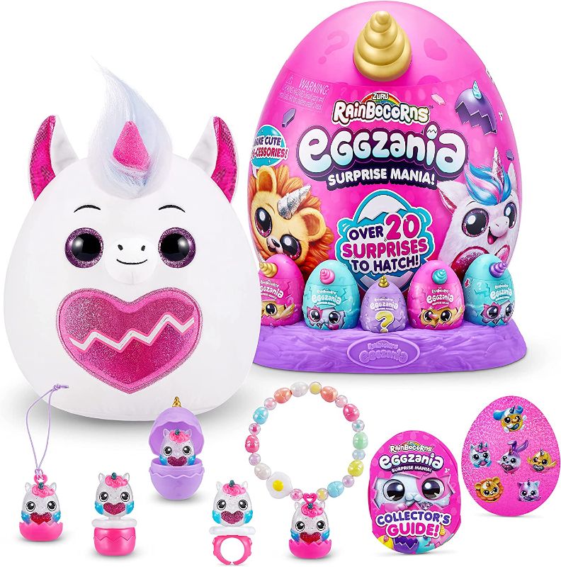 Photo 1 of Rainbocorns Eggzania Surprise Mania Series 1 (Unicorn) by ZURU, Collectible Plush Stuffed Animal, Surprise Eggs, 5 Mini Eggs, Stickers, DIY Jewelry, Slime, Ages 3+ for Girls, Children
Visit the Rainbocorns Store