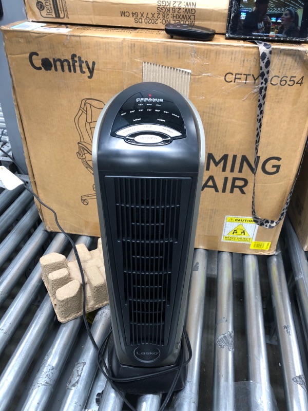 Photo 2 of Lasko Oscillating Ceramic Tower Space Heater for Home with Adjustable Thermostat, Timer and Remote Control, 22.5 Inches, Grey/Black, 1500W, 751320
Visit the Lasko Store