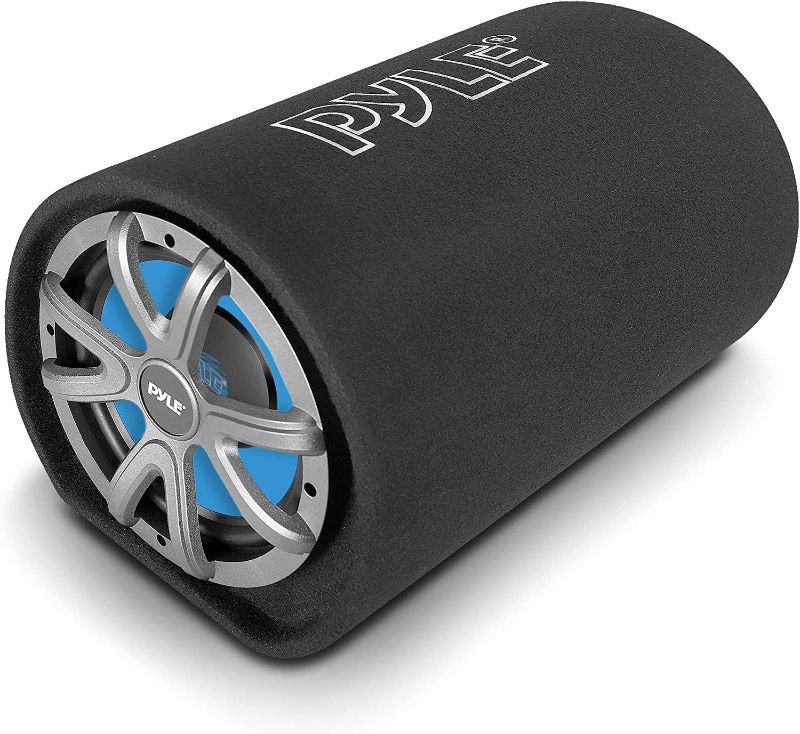 Photo 1 of 8-Inch Carpeted Subwoofer Tube Speaker - 400 Watt High Powered Car Audio Sound Component Speaker Enclosure System w/ 2” Aluminum Voice Coil, 4 Ohm, 30Hz-700kHz Frequency - Pyle PLTB8
