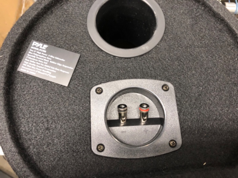 Photo 1 of 8-Inch Carpeted Subwoofer Tube Speaker - 400 Watt High Powered Car Audio Sound Component Speaker Enclosure System w/ 2” Aluminum Voice Coil, 4 Ohm, 30Hz-700kHz Frequency - Pyle PLTB8
