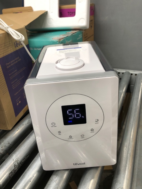 Photo 3 of LEVOIT Humidifiers for Bedroom Large Room Home, 6L Warm and Cool Mist Ultrasonic Air Vaporizer for Plants and Whole House, Built-in Humidity Sensor, Essential Oil Diffuser, Whisper Quiet, Timer, White