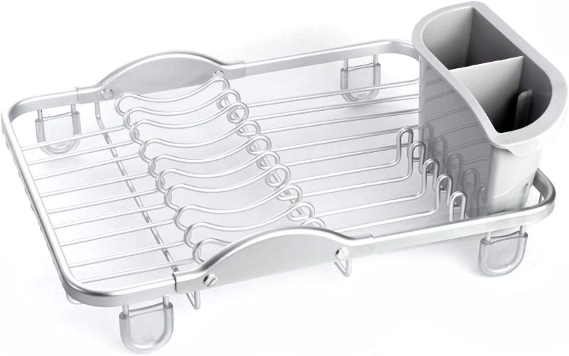 Photo 1 of Aluminum Compact sinkin Dish Drying Rack with Removable Cutlery Holder Counter top Kitchen Silver (TK19003)