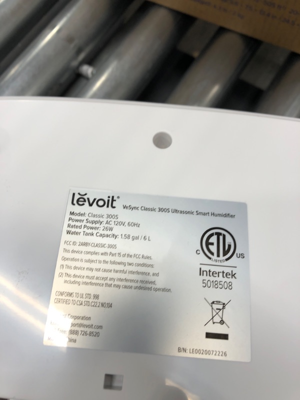 Photo 2 of LEVOIT Humidifiers for Bedroom Large Room Home, Blue & Humidifiers for Bedroom Large Room Home, Smart Wifi Alexa Control, 6L Top Fill Warm and Cool Mist, White