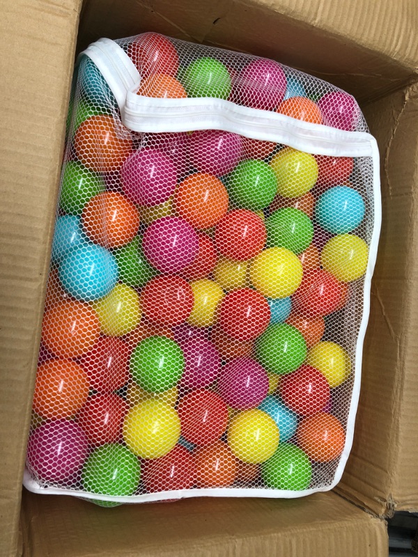 Photo 2 of BalanceFrom 2.3-Inch Phthalate Free BPA Free Non-Toxic Crush Proof Play Balls Pit Balls- 6 Bright Colors in Reusable and Durable Storage Mesh Bag with Zipper