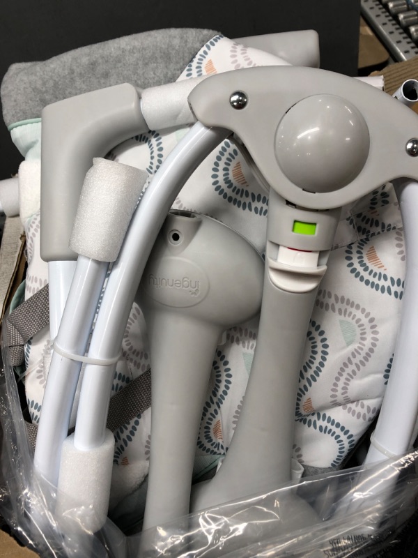 Photo 3 of Ingenuity ConvertMe 2-in-1 Compact Portable Baby Swing & Infant Seat, Battery-Saving Automatic Sway, Vibrations, Nature Sounds - Swell
