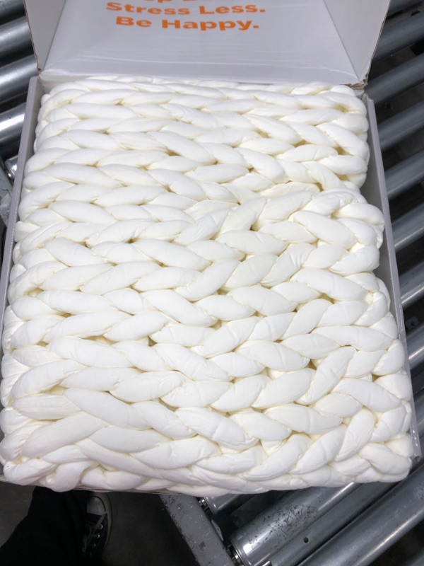 Photo 2 of Classic Brands Luxury Chunky Knit Blanket, Ivory| Perfect Gift for the Holidays