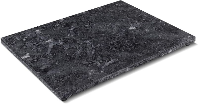 Photo 1 of Flexzion Rectangular Marble Cheese Board - 12 x 16 Inch Black Marble Serving Board for Baking, Charcuterie, Cheese, Cutting, Pastry, Trivet - Non-Stick and Heat Resistant Marble Board for Home Kitchen
