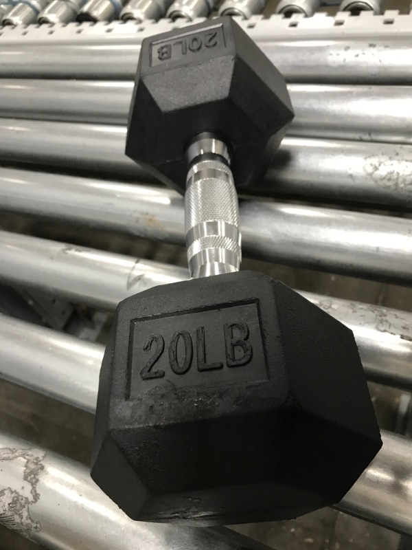 Photo 1 of Amazon Basics Rubber Encased Hex Dumbbell Hand Weight (20 LBS)

