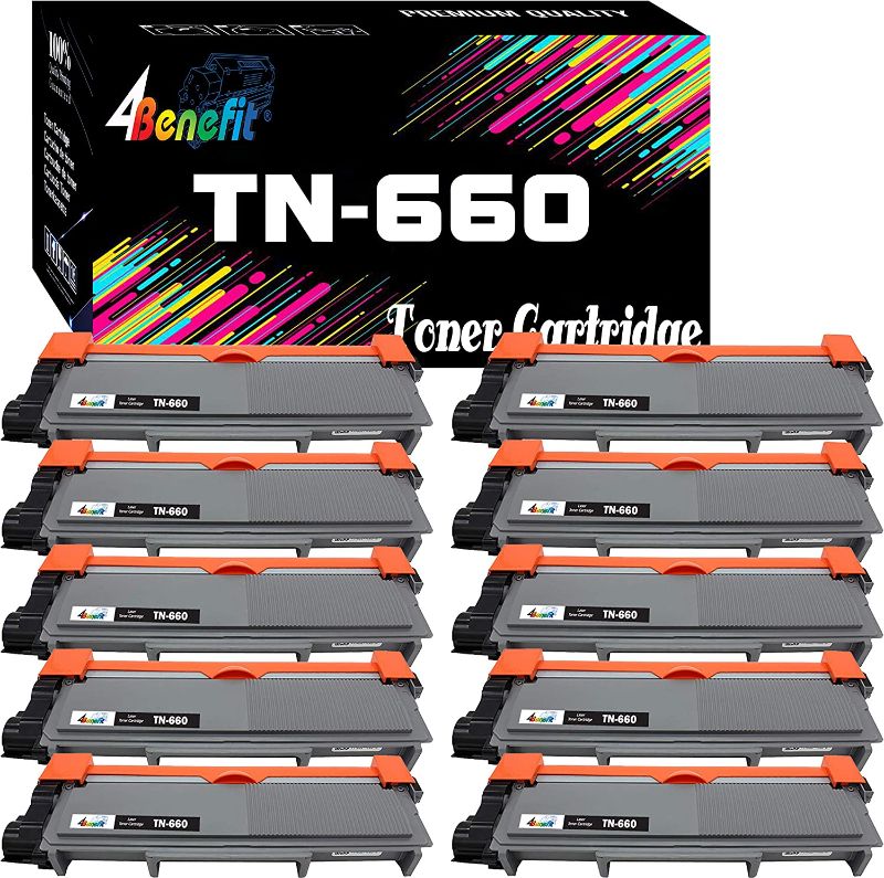 Photo 1 of (10xBlack) 4Benefit Compatible TN660 Toner Cartridge TN-660 (Set of 10) Replacement for Brother HL-L2300D DCP-L2520DW DCP-L2540DW HL-L2360DW HL-L2320D HL-L2380DW MFC-L2707DW Laser Printer
