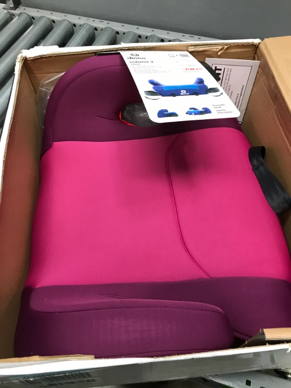 Photo 2 of Diono Solana 2 XL 2022, Dual Latch Connectors, Lightweight Backless Belt-Positioning Booster Car Seat, 8 Years 1 Booster Seat, Pink NEW! LATCH Connect Single Pink