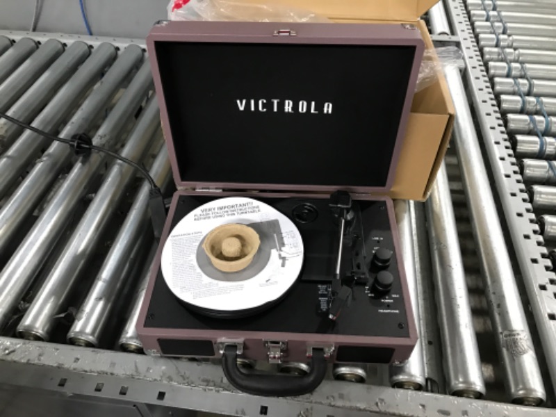 Photo 2 of Victrola Vintage 3-Speed Bluetooth Portable Suitcase Record Player with Built-in Speakers | Upgraded Turntable Audio Sound| Includes Extra Stylus | Magenta, Model Number: VSC-550BT-MAG Magenta Record Player