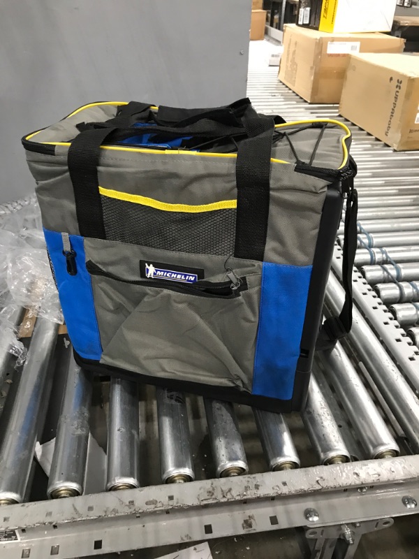 Photo 5 of Michelin Thermoelectric Iceless 12V Cooler/Warmer, 15 qt (14 L), Portable Car Fridge w/USB Charging Port, Blue/Black, w/DC Power Cord, Shoulder Strap, Cord Storage, Travel Fishing Trucking Road Trip 15 Quarts