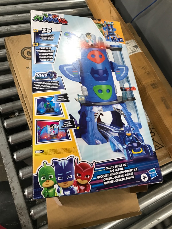 Photo 2 of PJ Masks Deluxe Battle HQ Preschool Toy, Headquarters Playset with 2 Action Figures, Cat-Car Vehicle, and More for Kids Ages 3 and Up