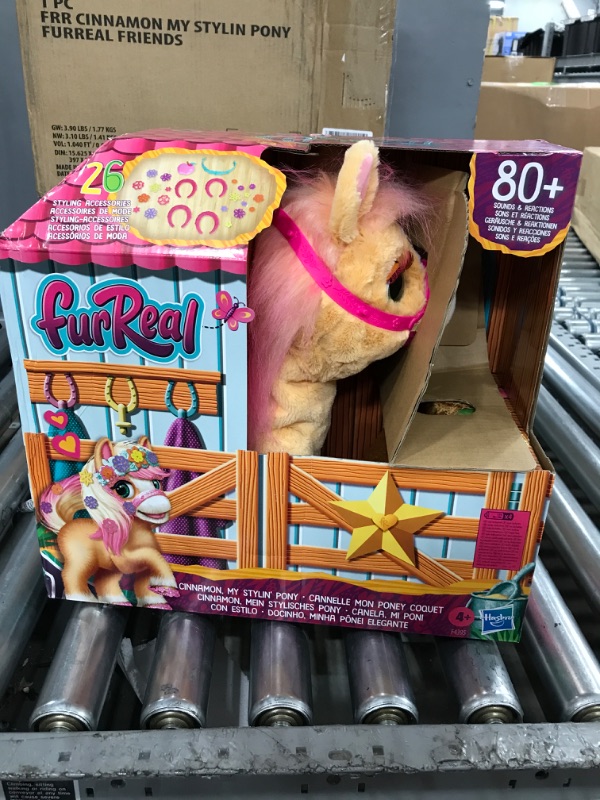 Photo 2 of FurReal Cinnamon, My Stylin’ Pony Toy, 14-Inch Electronic Pets, 80+ Sounds & Reactions, 26 Accessories, Interactive Toys for 4 Year Old Girls and Boys and Up