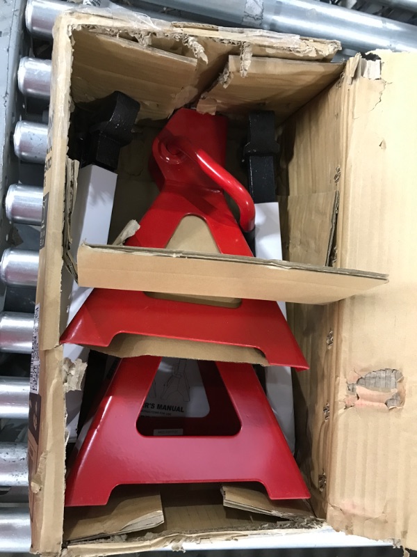 Photo 2 of BIG RED T43006 Torin Steel Jack Stands (Fits: SUVs and Extended Height Trucks): 3 Ton (6,000 lb) Capacity, Red, 1 Pair