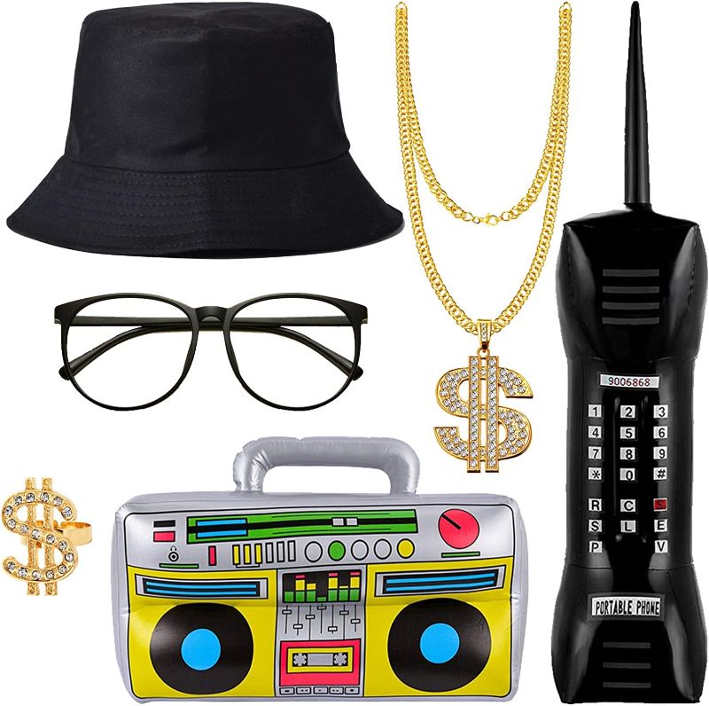 Photo 1 of *HAT ONLY* Inflatable Radio Boom Box Dollar Sign Gold Necklace Ring Costume
